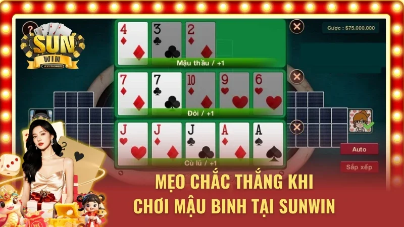 Mẹo chắc thắng khi chơi game bài mậu binh