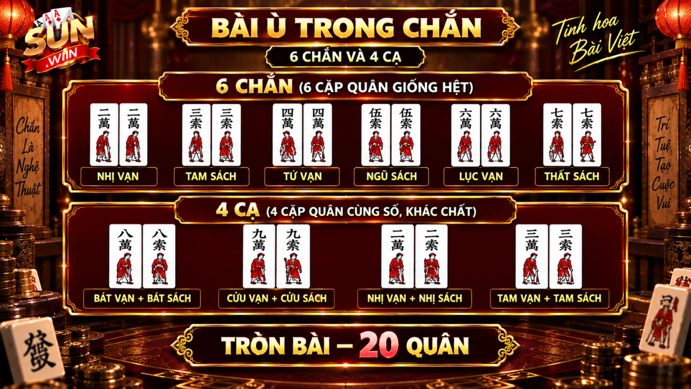 Một bài ù gồm sáu chắn và bốn cạ trong chắn