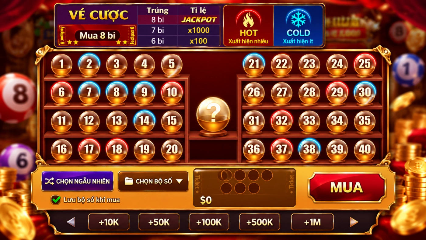 Chọn chip và đặt cược tụ Keno Lộc Phát Sunwin