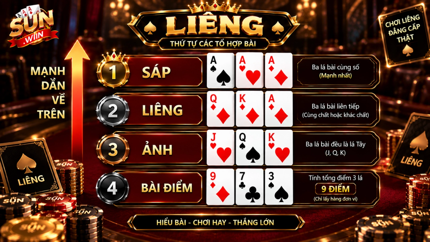 Bốn tổ hợp trong bài liêng từ mạnh tới yếu